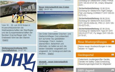 Homepage auf der DHV News Seite